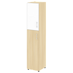 LTSU1.7R R/L white Шкаф высокий узкий (стекло лакобель белое в раме) (400х450х1987)