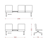 КФ SlotСТ  четырехместная секция 283х87х77 см