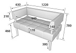 Бизнес Диван 2-местный  (1220 х 620 х 770)