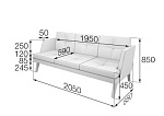 Беверли Диван 3-местный (2050x850x850)