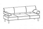 LS-827-3 Матисс Диван 3 Ш196 Г77 В78 Экокожа