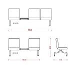 КФ SlotСТ  пятиместная секция 342х87х77 см