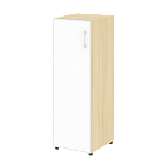 LTSU2.4R R/L white Шкаф средний узкий (стекло лакобель белое в раме) (400х450х1985)