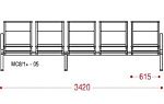 КФ AERO+2П пятиместная секция 342х92х67 см