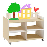 РК Тумба для игрушек и пособий 5 двусторонняя на колесах 890х600х1000мм