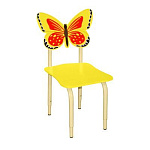 РК122 Стул детский на м/к регулируемый Бабочка жёлтый