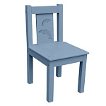 РК53 Стул детский из МДФ нерегулируемый свинцово-синий (дельфины)