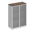 СИ319 Шкаф для документов средний со стеклянными дверьми в рамке 90x40x124.6