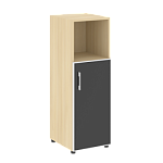 LTSU2.2R R/L black Шкаф средний узкий (стекло лакобель черное в раме) (400х450х1985)