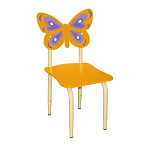 РК121 Стул детский на м/к регулируемый Бабочка оранжевый