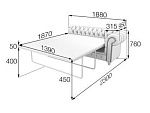 Честер-Люкс Модуль 3-местный раскладной левый (1880*950*760 (1390*1870*450))