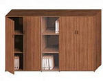 ИСП24 Шкаф комбинированный средний (закрытый + стекло узкий + закрытый) 220х46х136 