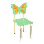 РК121 Стул детский на м/к регулируемый Бабочка салатовый