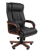 ТП653 Кресло руководителя, кожа/дерево