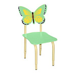 РК122 Стул детский на м/к регулируемый Бабочка салатовый-жёлтый