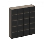 РС 320 Шкаф для документов со стеклянными  высокими дверями (стенка из 2 шкафов) (181x46x198)