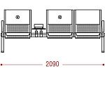КФ Вояж 2П PU  трехместная секция 209х84х75 см