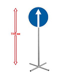 РК НАПОЛЬНЫЙ ДОРОЖНЫЙ ЗНАК "ДВИЖЕНИЕ ПРЯМО" 250х250х1100