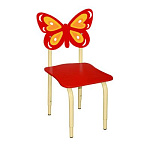 РК121 Стул детский на м/к регулируемый Бабочка красный