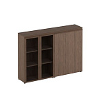 МК322-2 Шкаф средний комбинированный со стеклом + закрытый (180.4x40.4x127)