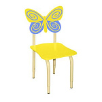 РК119 Стул детский на м/к регулируемый Бабочка жёлтый