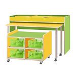 РК614 КОМПЛЕКТ.СТОЛЫ ДЕТСКИЕ НА ПОВОРОТНЫХ КОЛЁСНЫХ ОПОРАХ