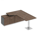 СИ113 Стол руководителя  на опорной тумбе (левый) 180х180х75