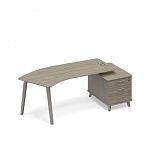 ТМ М1 130 Стол эргономичный на тумбе малой правый (тип 5) 225.8x100x75.6 (ШхГхВ)