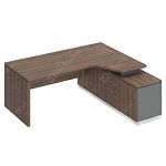 СИ120 Стол руководителя  на опорной тумбе (правый) 200х180х75