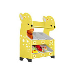 РК Стеллажная наклонная система хранения 34/5 с декорацией жёлтая (серия Оленёнок)