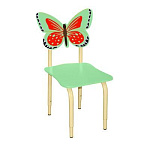 РК122 Стул детский на м/к регулируемый Бабочка салатовый-красный