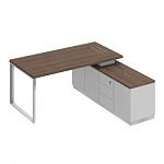 БР101  Bravo Стол руководителя на опорной тумбе (левый/правый) 180x180x75