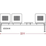 КФ Lucky со столом четырехместная секция 221,1х91х68 см
