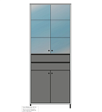 "Магистр" Шкаф для учебных пособий широкий закрытый со стеклом и ящиками (812х450х2060)