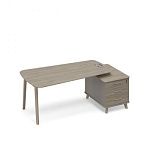 ТМ В2 119 Стол руководителя на опорной тумбе малой (тип 3) WOOD 205.8x109.2x75.6