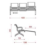 КФ Вояж с местом для инвалида  трехместная секция 185х89х70 см