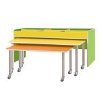 РК651 КОМПЛЕКТ.СТОЛЫ ДЕТСКИЕ НА ПОВОРОТНЫХ КОЛЁСНЫХ ОПОРАХ 