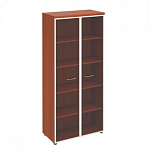 ПТ780 Шкаф для документов со стеклянными прозрачными дверьми в рамке (90х46х197)