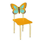 РК122 Стул детский на м/к регулируемый Бабочка оранжевый-голубой