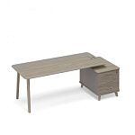 ТМ В2 108 Стол правый комбинированный на тумбе малой (тип 1) WOOD 225.8x104.2x75.6