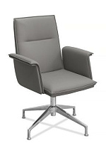 ЮН Лео НХ4 Кресло для посетителя без колес, кожа