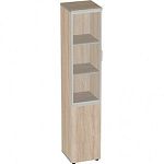 V2.6+4.0.1L/R+4.4.1+ручка  Шкаф для документов узкий со стеклом в алюм.раме Bella Vita 39.1x38.7x198