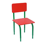 РК2.154 Стул детский на м/к регулируемый (каркас зелёный/красный)