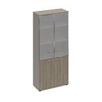 МР 9480 Шкаф двери стекло в алюминиевой рамке (топ ДСП) WOOD  90.2x40.2x205
