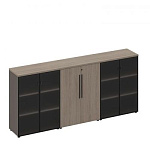 РС 310 Шкаф комбинированный средний (стекло-закрытый-стекло) (271x46x121)