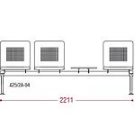 КФ Lucky со столом четырехместная секция 221,1х91х68 см