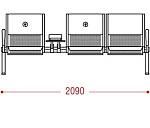 КФ Вояж 2П PU  трехместная секция 209х84х75 см