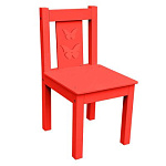 РК53 Стул детский из МДФ нерегулируемый красный (бабочки)