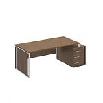 ОР 146-1 ORION Стол руководителя на опорной тумбе правый/левый с декоративной вставкой(200.8x94x75)