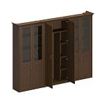 ПС 355 Шкаф комбинированный высокий (для одежды комбин.+2 для док-тов со стекл.)299.4x46.4x218.8